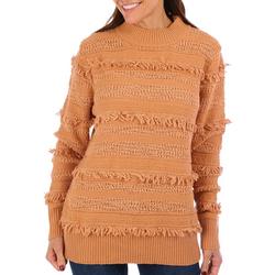 Womens Fringe Long Sleeve Sweater