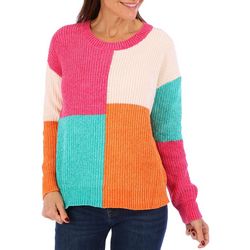 Bunulu Womens Colorblock Crew Neck Long Sleeve Sweater