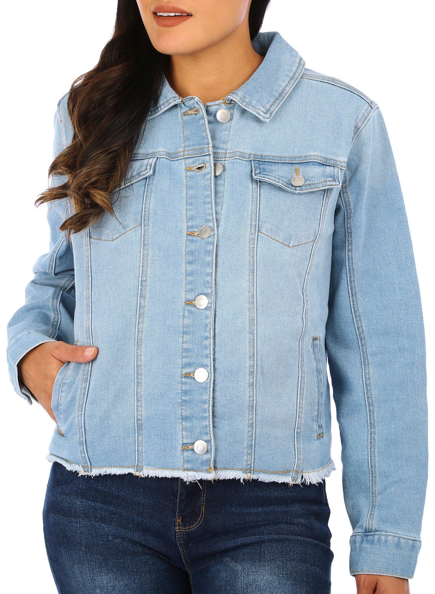 Womens Rough Hem Denim Jacket