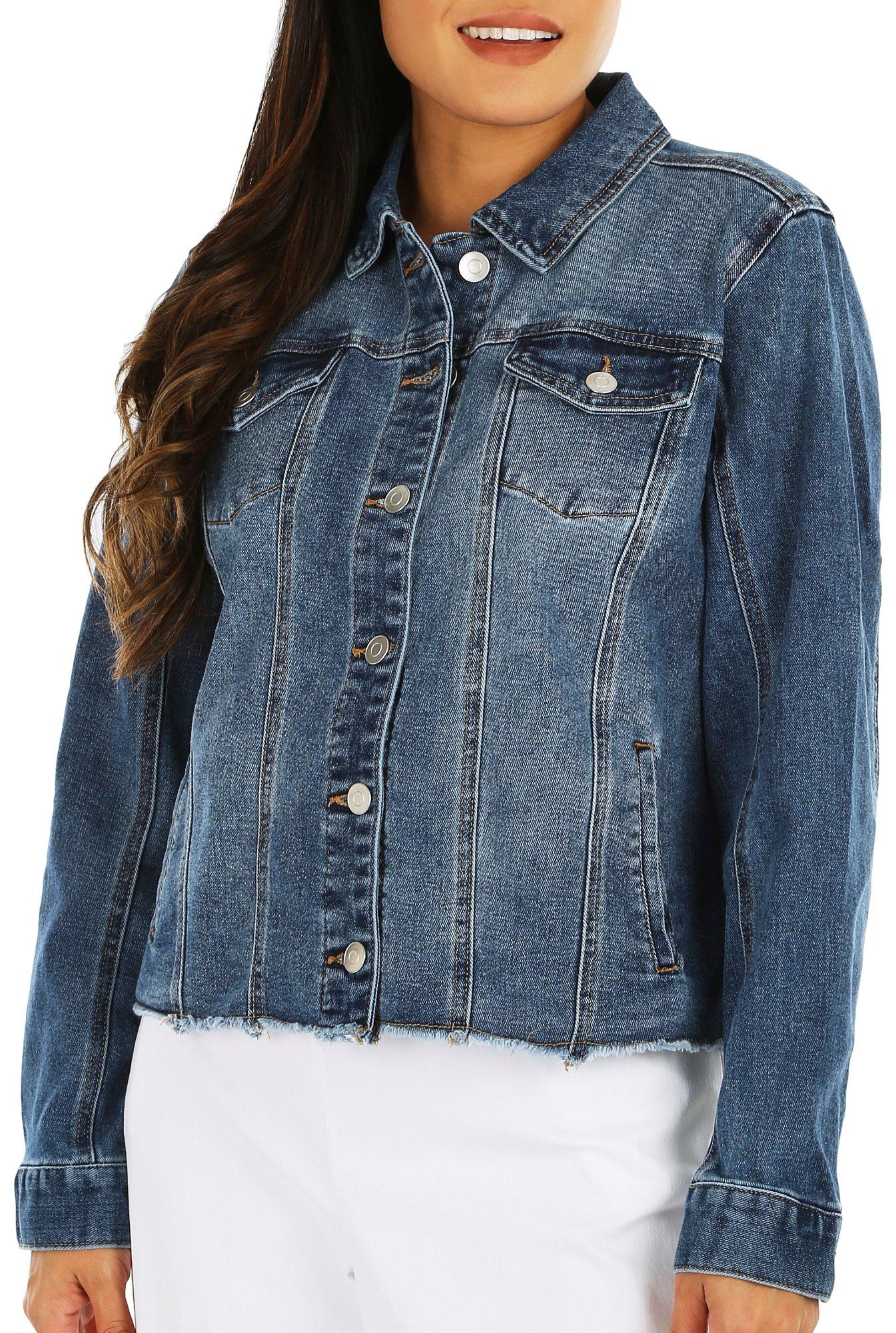 Womens Rough Hem Denim Jacket