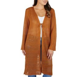 Womens Long Sleeve Cardigan with Front Tie Closure