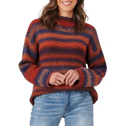 Democracy Women's Funnel Neck Ombre Stripe Sweater