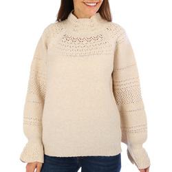 Women's Long Blouson Flounce Sleeve Sweater