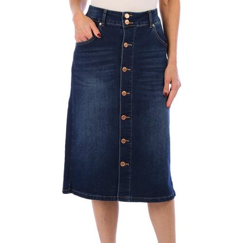COPPERFLASH Womens Button Front Skirt