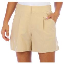 Womens Pleated Striped Shorts