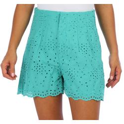 Womens Solid Lace Shorts