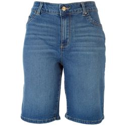 D. Jeans Womens Whiskered Denim Bermuda Shorts