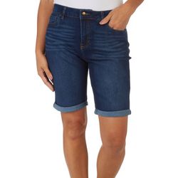 D. Jeans Womens Roll Cuff Bermuda Shorts