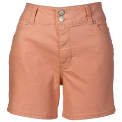D. Jeans Womens Solid Double Button Shorts