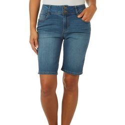 D. Jeans Womens 10 in. Two Button Denim Shorts