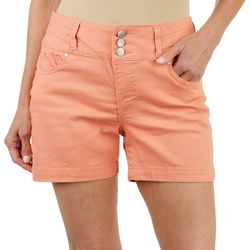 D. Jeans Womens Solid 3-Button Twill Shorts