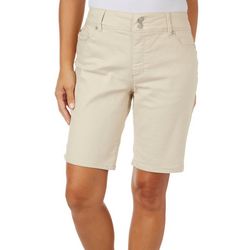D. Jeans Womens 10 in. Solid Two Button Twill Shorts