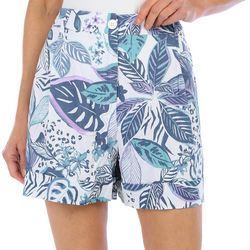 Blue Sol Womens 4.5in. Tropical Side Tab Linen Shorts