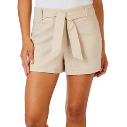 Womens Solid Sash Shorts