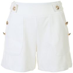 Blue Sol Womens Solid Embellished Pull-On Shorts