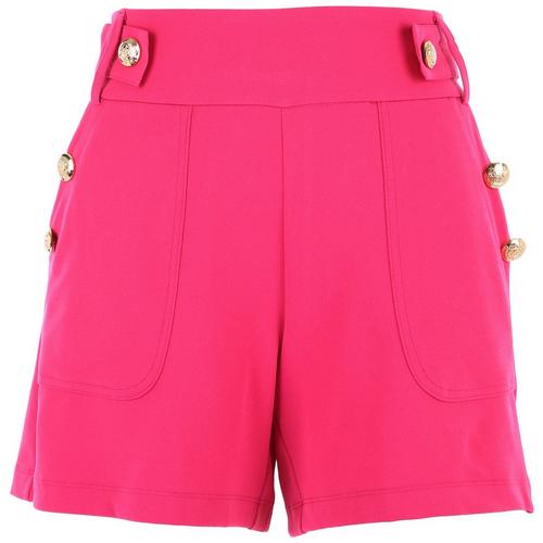 Blue Sol Womens Solid Embellished Pull-On Shorts