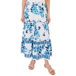 Mlle Gabrielle Womens Floral Long Maxi Skirt