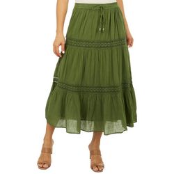Mlle Gabrielle Womens Solid Tiered Skirt