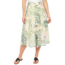 Womens Button Front Tropical Skirt