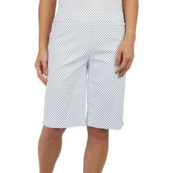Counterparts Womens 12 in. Pull On Dot Print Stretch Skimmer
