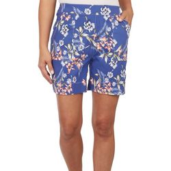 Counterparts Womens 6'' Floral Print Pull On Shorts