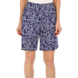 Counterparts Womens Button Accent Floral Shorts