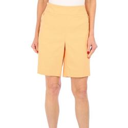 Womens Button Accent Solid Sailor Shorts