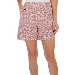 Womens 5 in. Pull On Spotted Floral Stretch Shorts