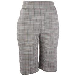 Womens 12 in. Plaid Skimmer Shorts