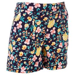 Counterparts Womens 6 in. Pull On Navy Bouquet Shorts