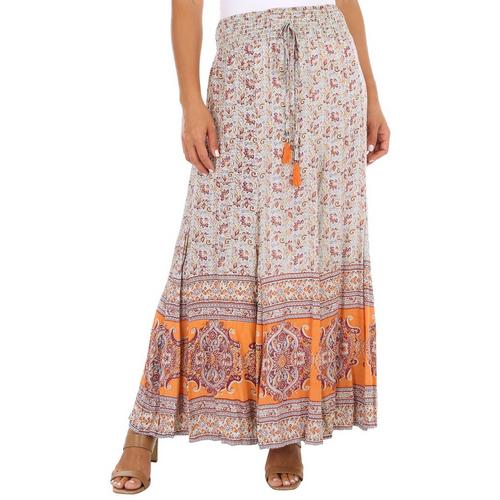Bunulu Womens Flowy Floral Tiered Long Maxi Skirt