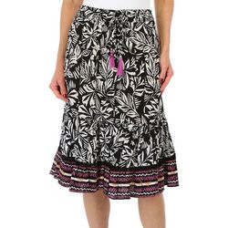 BUNULU Womens Tiered Midi Skirt