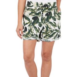 Per Se Womens Roll Cuffed Tropical Shorts