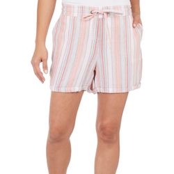 Per Se Womens Striped Roll Cuffed Shorts