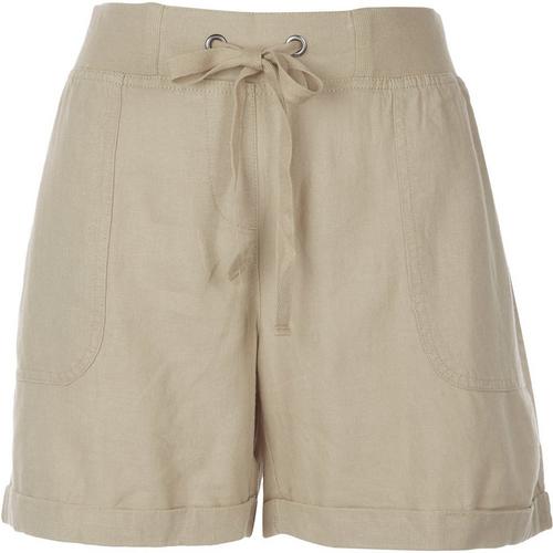 Per Se Womens Solid Rustic Linen Shorts