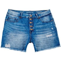 Sound Style Womens 5 in. Jamie High Rise Button Short