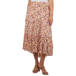 Democracy Womens Floral High Low Maxi Skirt