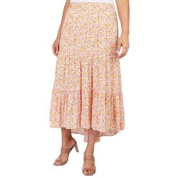 Democracy Womens Floral Print High Low Maxi Skirt