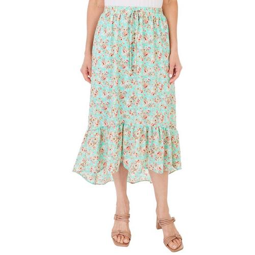 Liv Los Angeles Womens Floral Tiered High Low