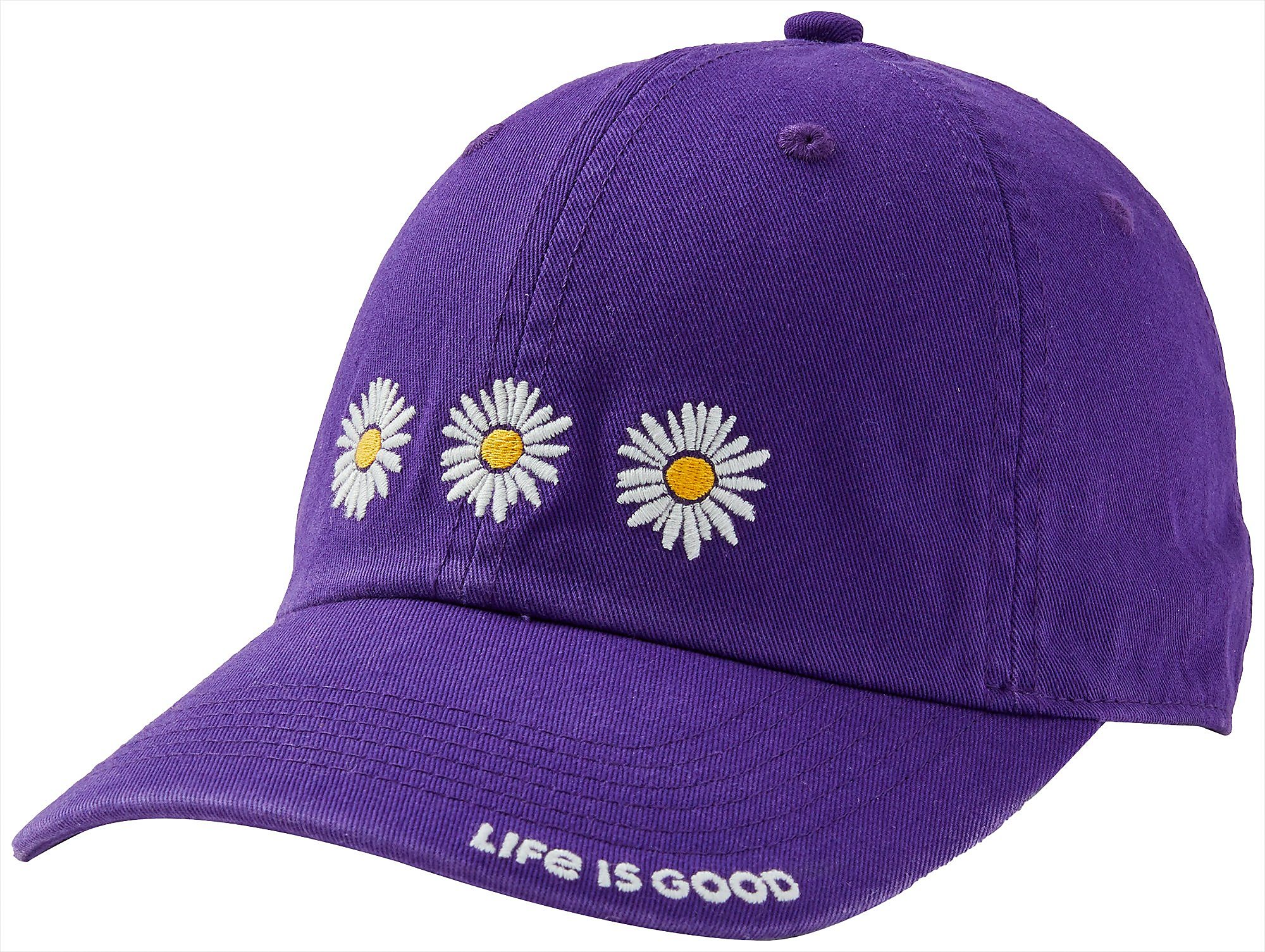 Life Is Good Womens 3 Daisies Embroidered Baseball Hat One Size Purple ...