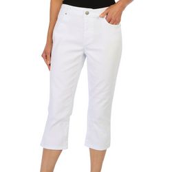 D. Jeans Womens 21 in. Twill High Waist Side Vent Capris