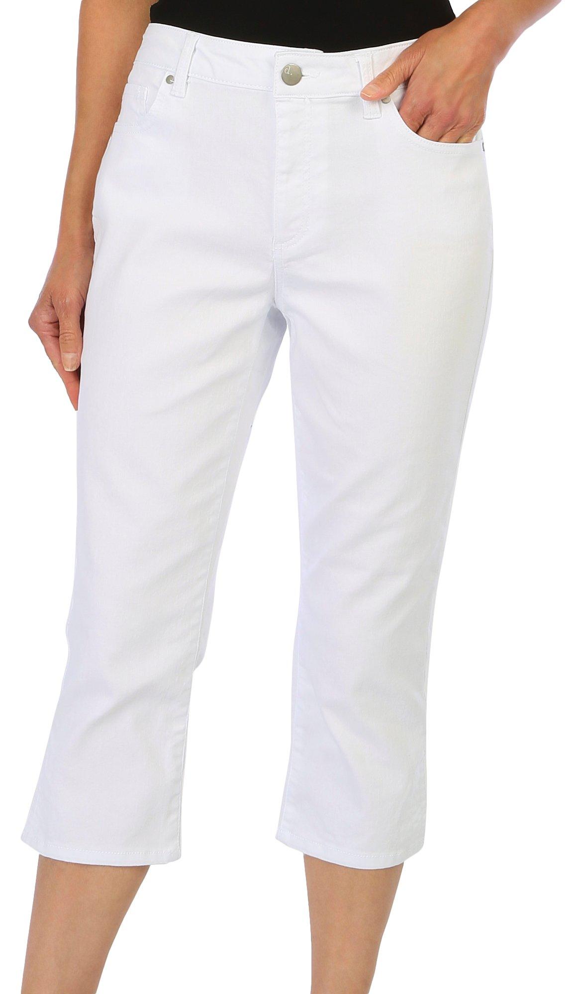 Womens 21 in. Twill High Waist Side Vent Capris