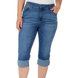 D. Jeans Womens Recycled Slim Cuffed Capris Jean