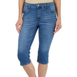 D. Jeans Womens 18'' Whiskered Denim Capris