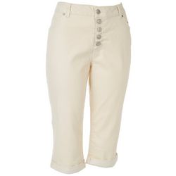 D. Jeans Womens Solid High Waisted Twill Capris