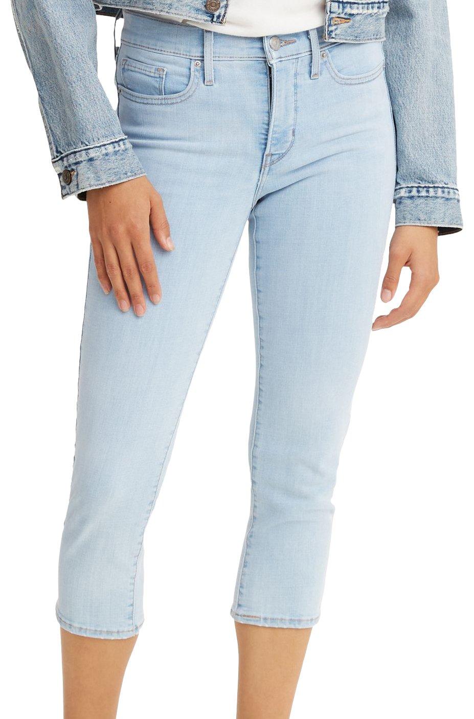 levi's white denim capris