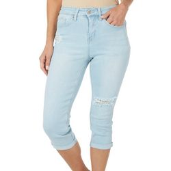 Royalty Womens 21 in. Deconstructed Vintage Hi-Rise Capris