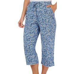 Royalty By YMI Womens 21 in. Floral Linen Pull On Capri