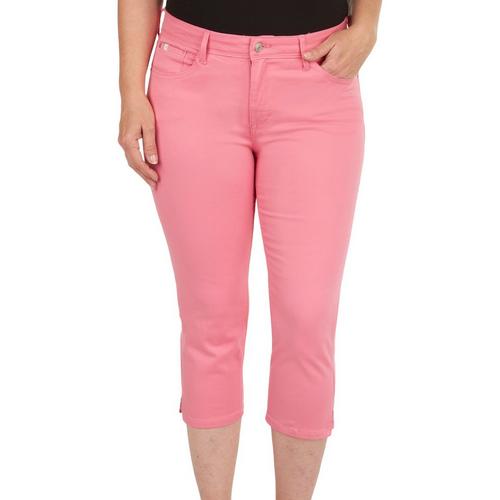Curve Appeal Womens 20 in. Solid Twill Capri