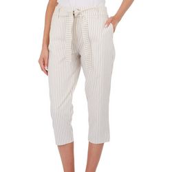 Fit Sight Womens 21in Striped Tie Front Capris
